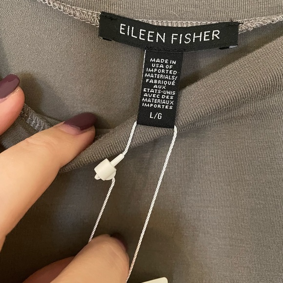 Eileen Fisher Taupe 3/4 sleeve top - Picture 3 of 4